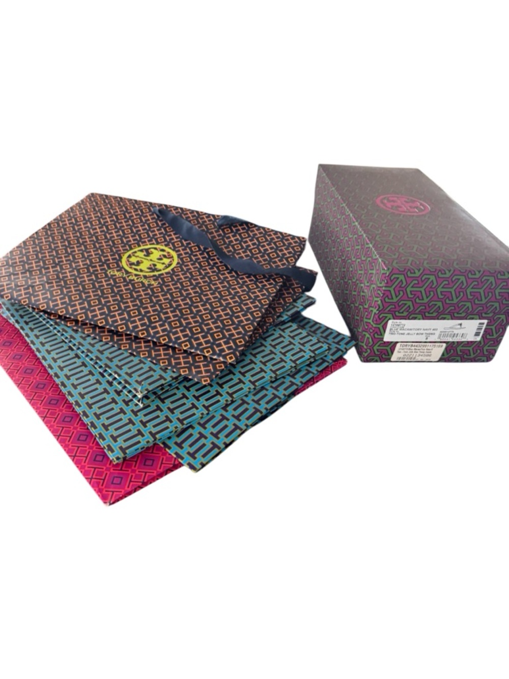 Tory Burch Multicolor Geometric Gift Bag & Box Set